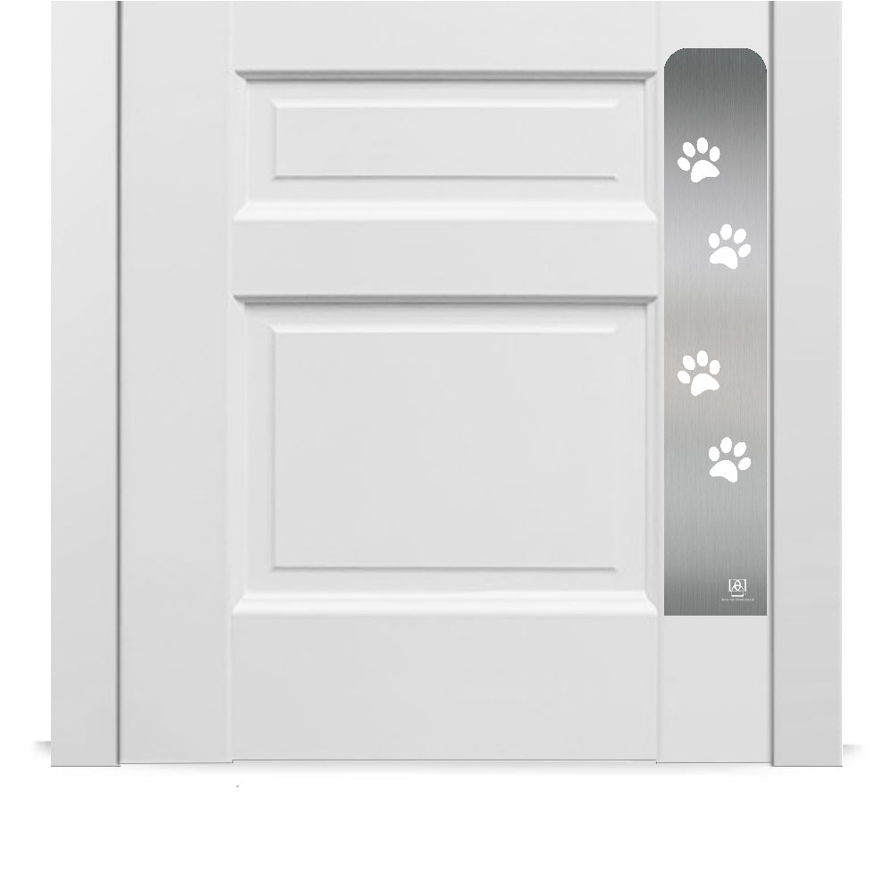 Paw Print Engraved Dog Scratch Protection Plate – Premium Door Guard