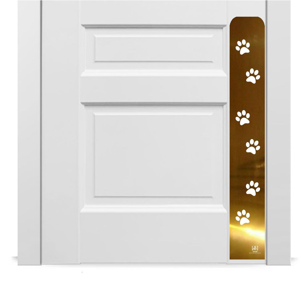 Paw Print Engraved Dog Scratch Protection Plate – Premium Door Guard