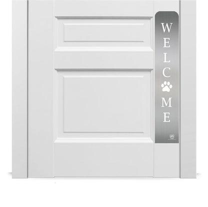 Welcome Paw Engraved Dog Scratch Protection Plate – Premium Door Guard