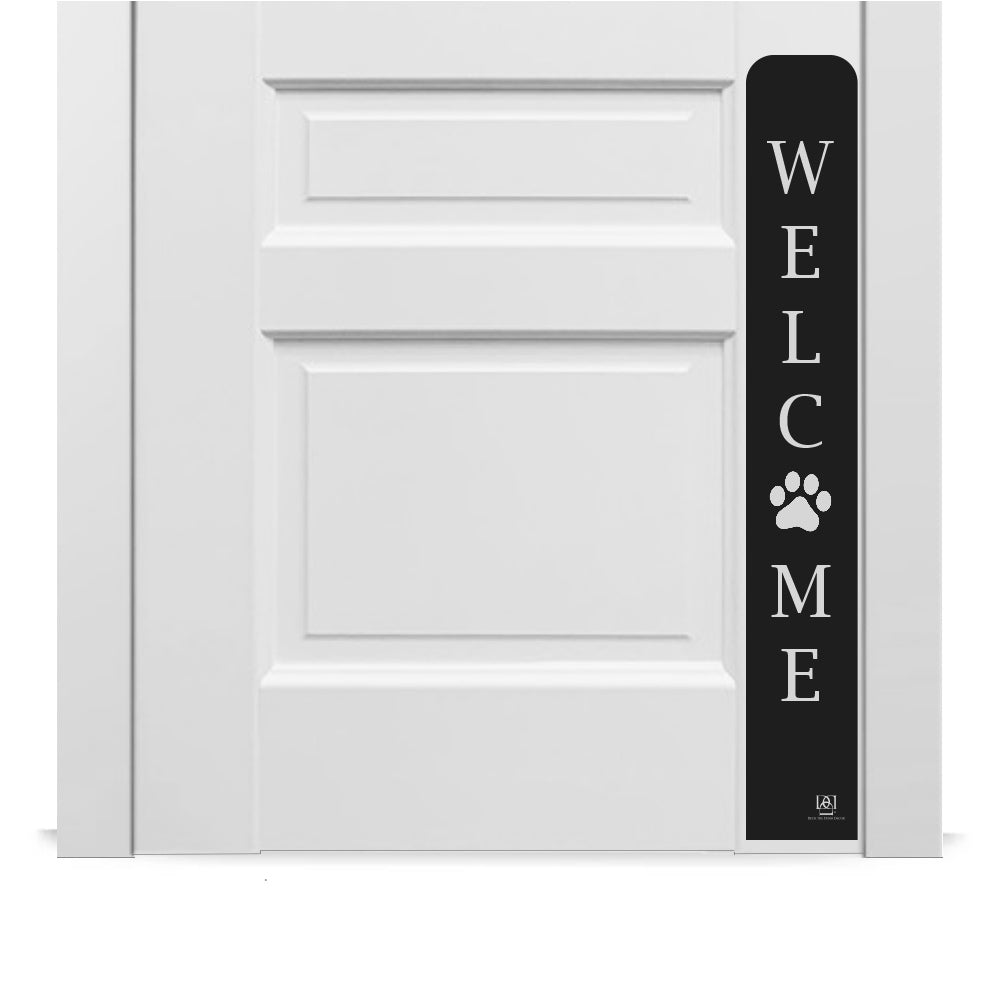 Welcome Paw Engraved Dog Scratch Protection Plate – Premium Door Guard