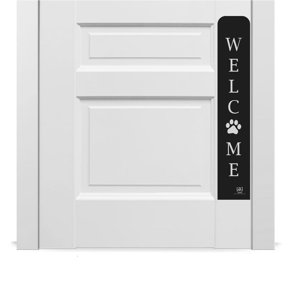Welcome Paw Engraved Dog Scratch Protection Plate – Premium Door Guard