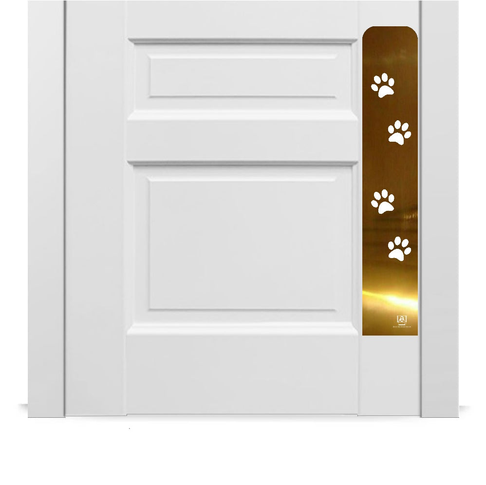 Paw Print Engraved Dog Scratch Protection Plate – Premium Door Guard