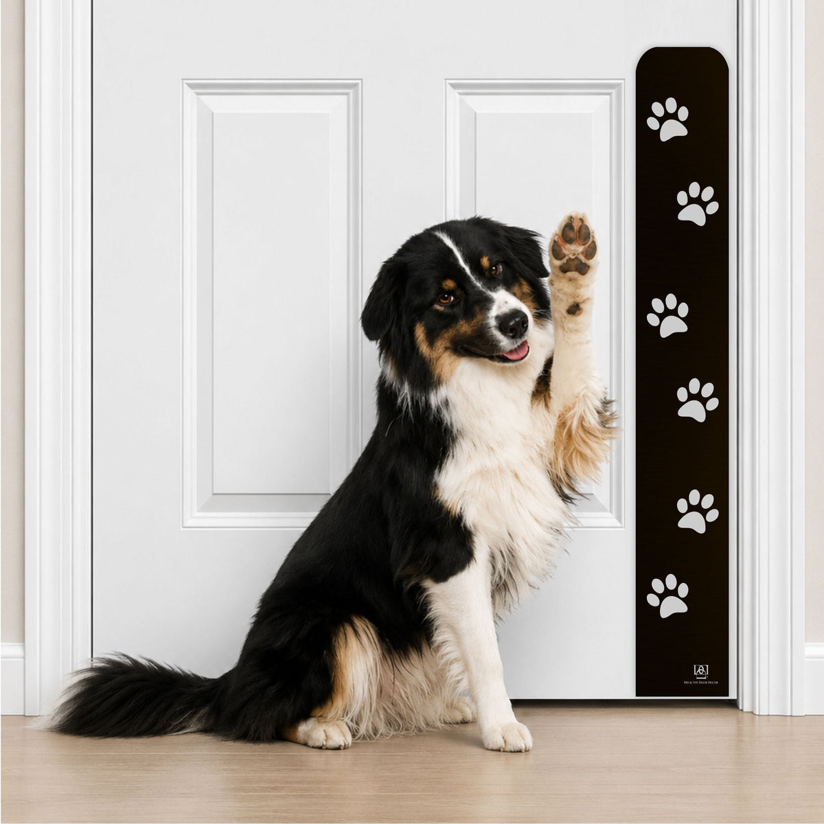 Paw Print Engraved Dog Scratch Protection Plate – Premium Door Guard