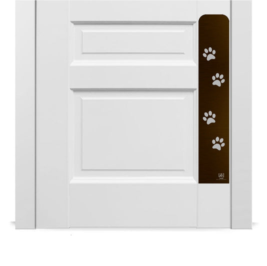Paw Print Engraved Dog Scratch Protection Plate – Premium Door Guard