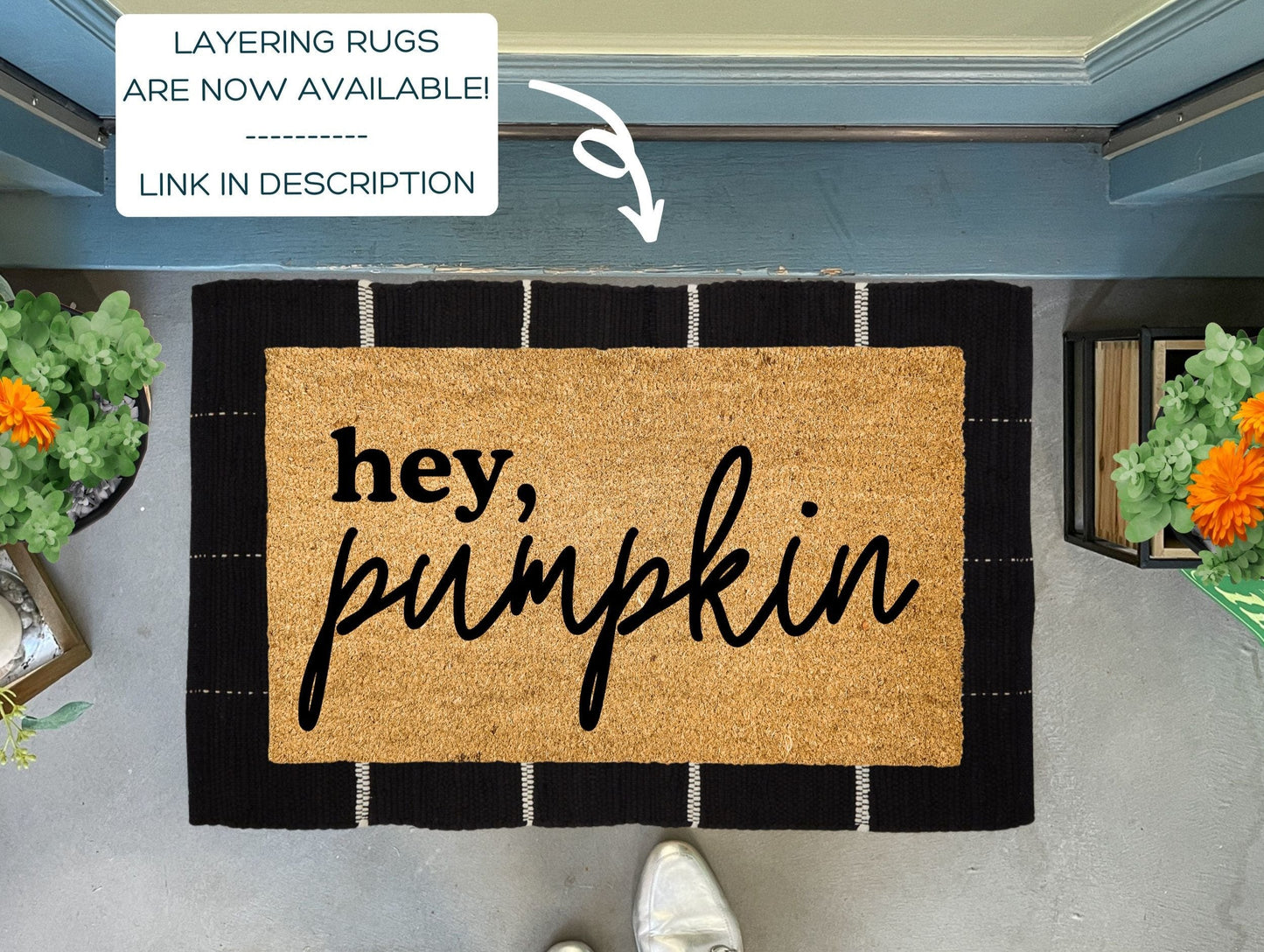 Hey pumpkin Fall Doormat