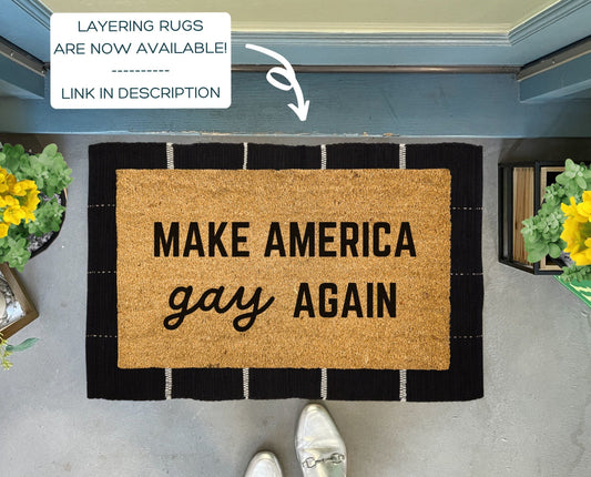 Make America Gay Again Funny Pride Doormat