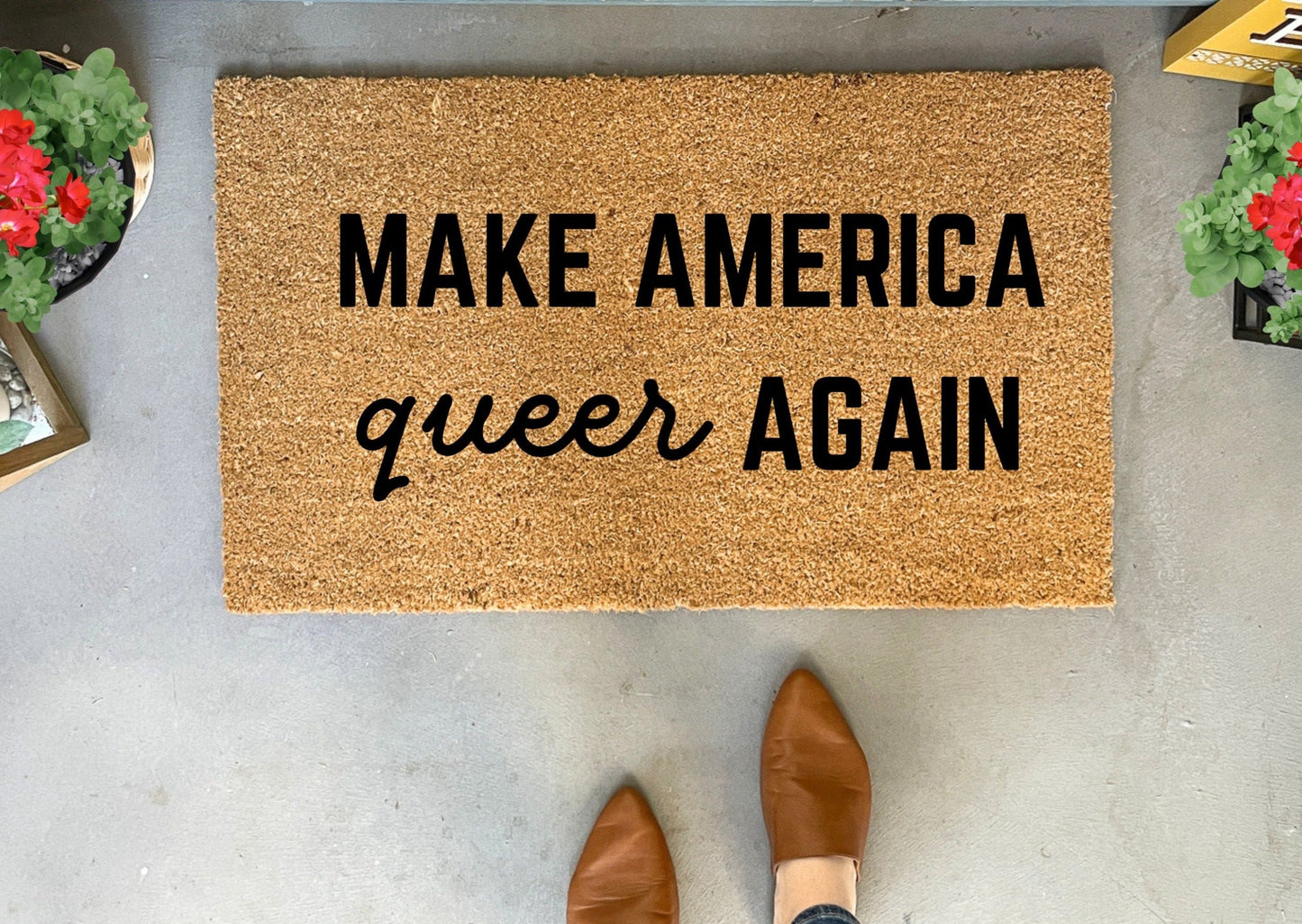 Make America Queer Again Funny Pride Doormat