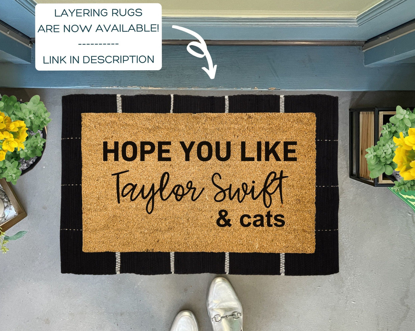 Hope You Like Taylor Swift and Cats Funny Doormat