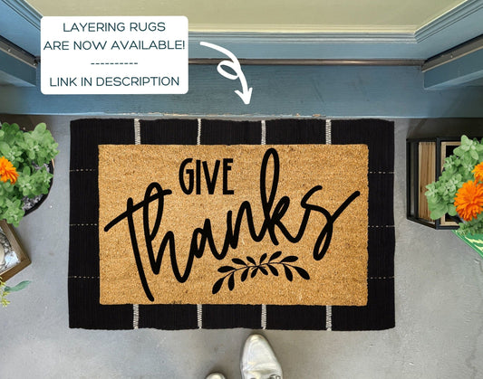 Give Thanks Fall Coir Doormat