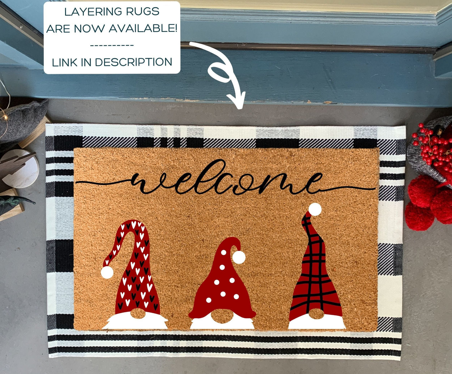 Christmas Gnomes Doormat