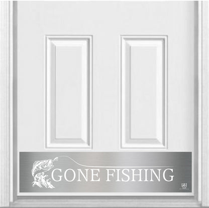 Gone Fishing Engraved Door Kick Plate - Lakeside & Cabin Entrance Protection