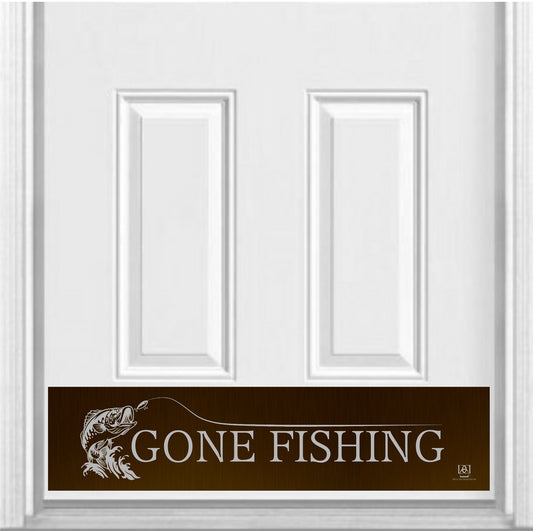 Gone Fishing Engraved Door Kick Plate - Lakeside & Cabin Entrance Protection