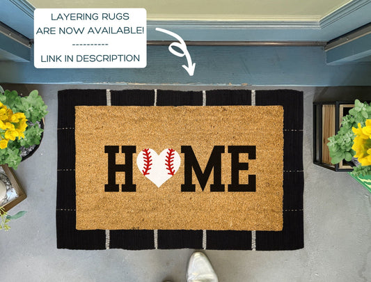 Baseball Home Coir Doormat