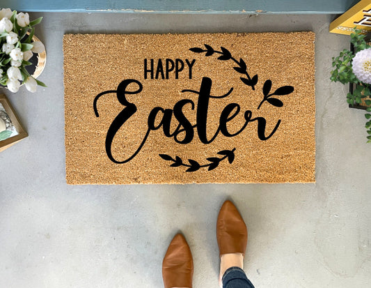 Happy Easter Floral Doormat