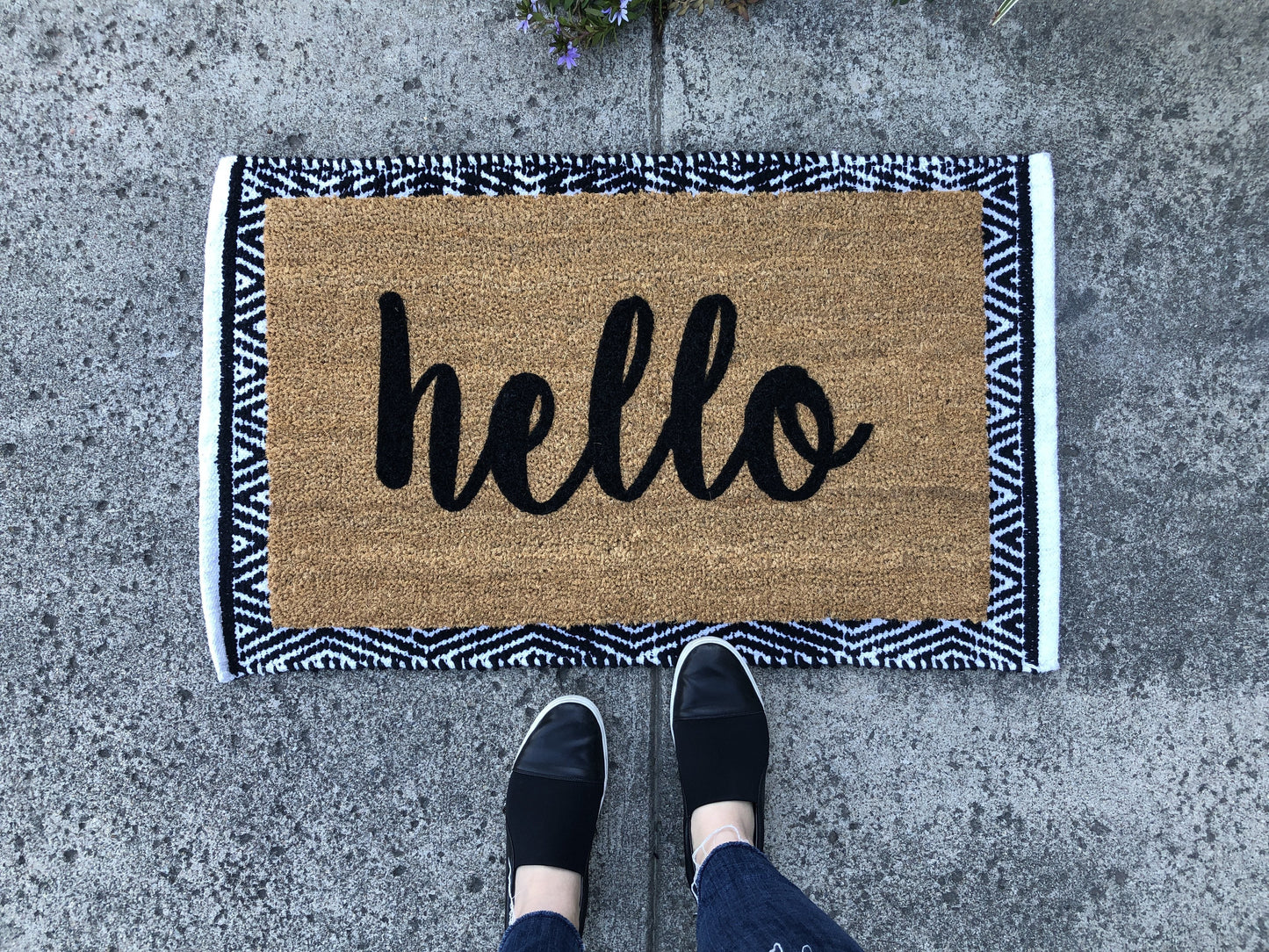 Farmhouse script hello Doormat