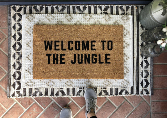 Welcome To The Jungle Funny Family Doormat