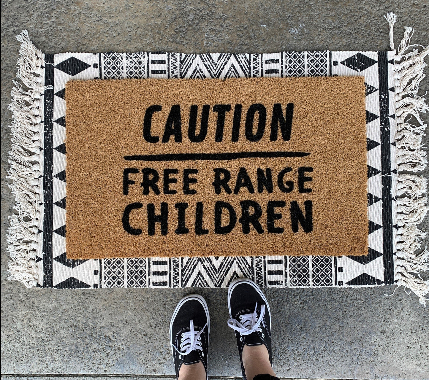 Caution Free Range Children Funny Doormat