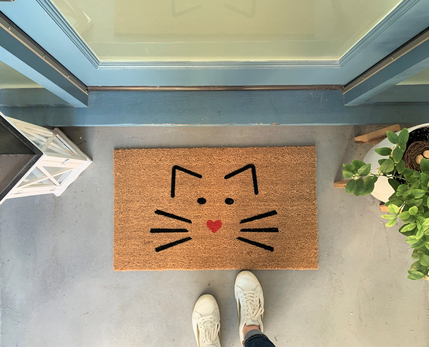 Cute Cat Face Outdoor Doormat