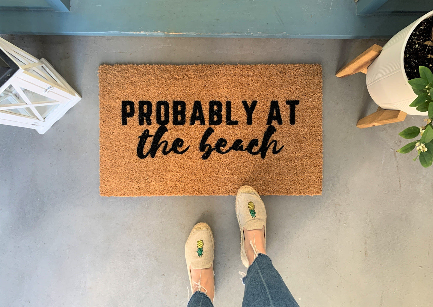 Probably at the Beach Summer Doormat