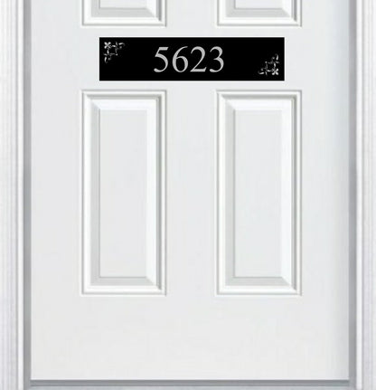 Johnson's Welcome Address Door Accent Plate - Custom Engraved Home Number Sign - Anodized Aluminum