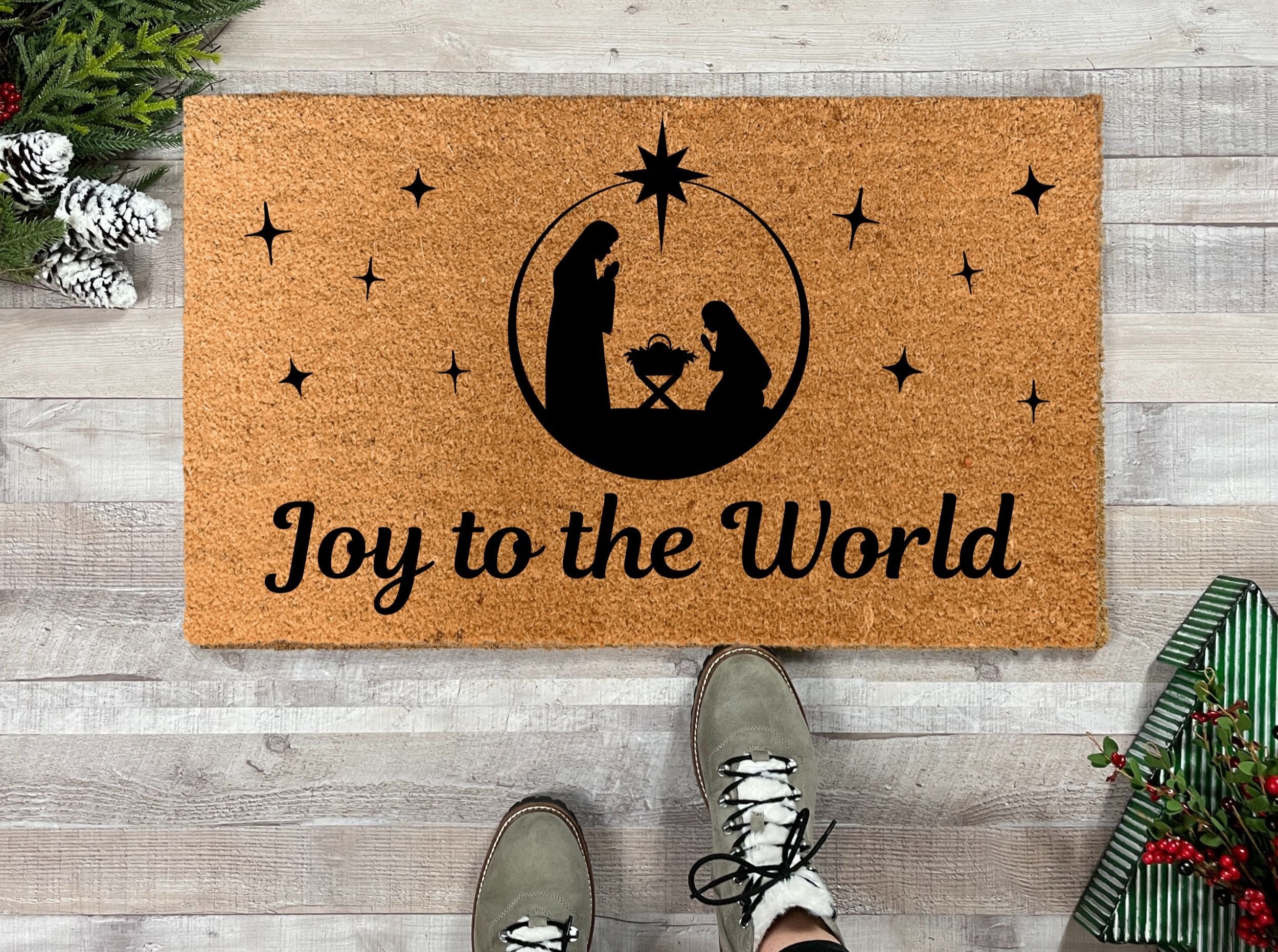 NickelDesignsShop Nativity Doormat