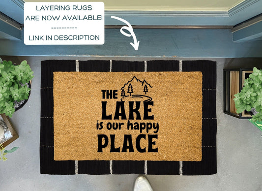 The Lake Is Our Happy Place Outdoor Doormat