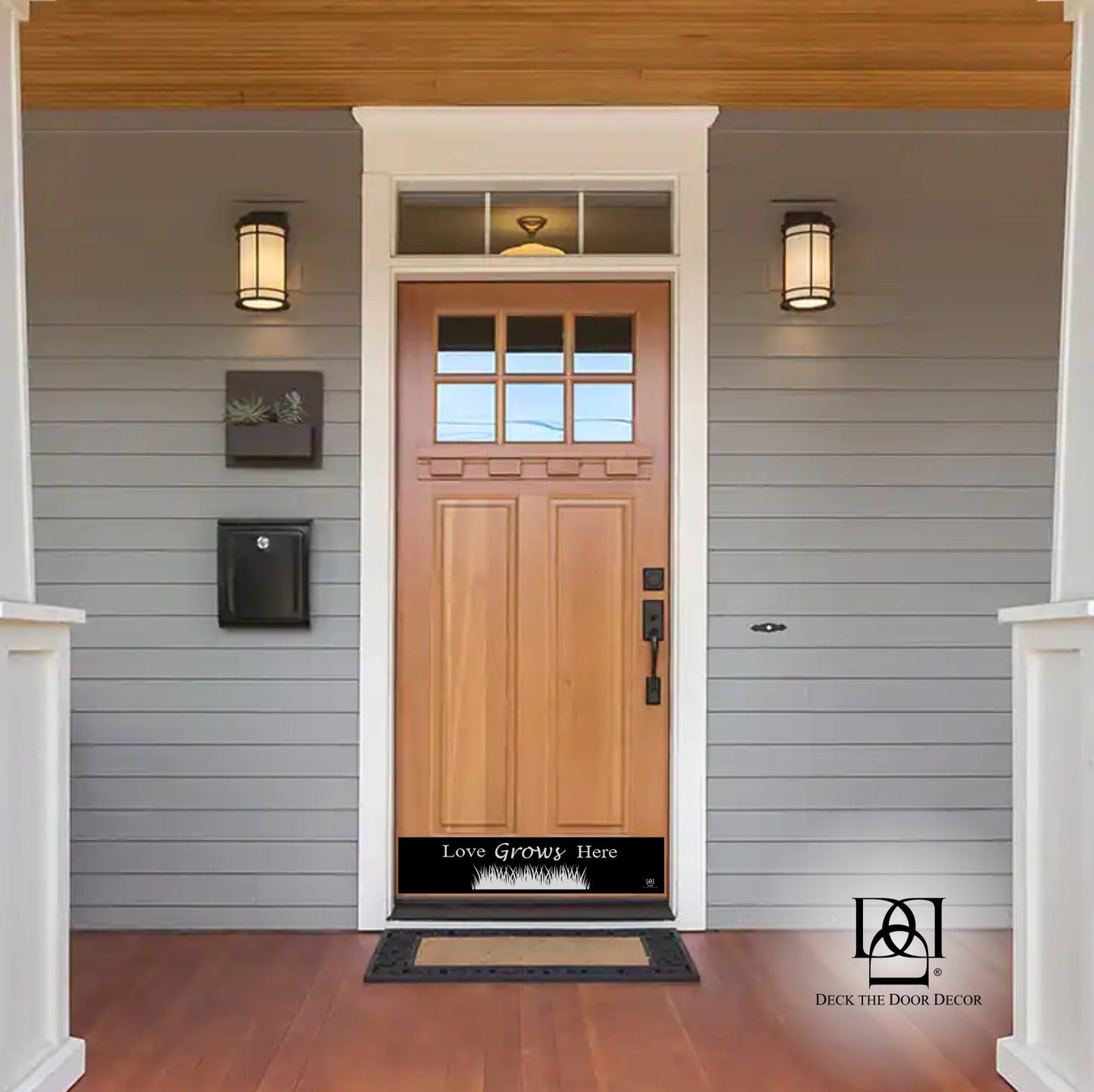 Love Grows Here Engraved Door Kick Plate - Romantic Entrance Protection