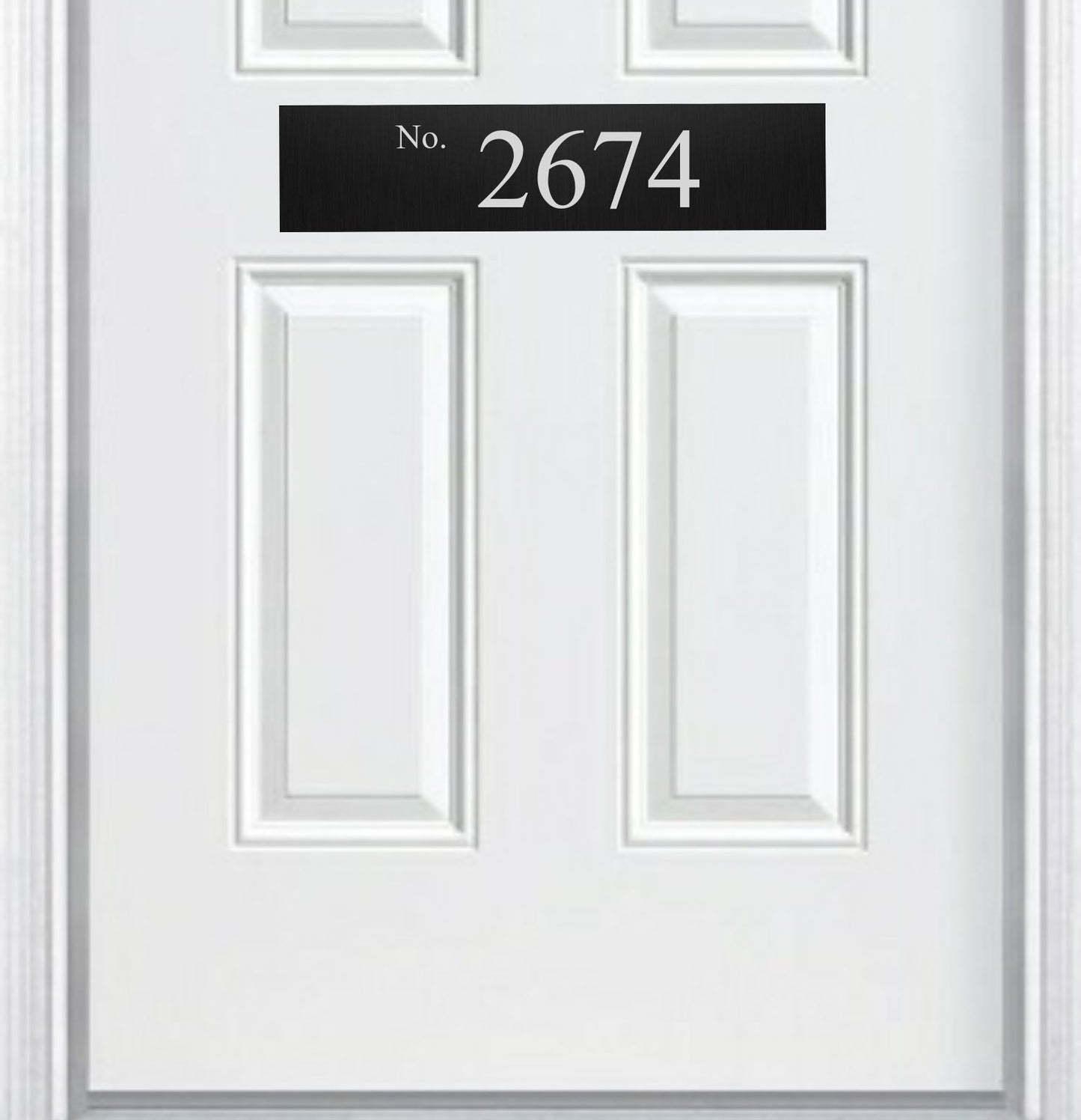 Minimalist Address Door Accent Plate - Custom Engraved Home Number Sign - Multiple Finishes & Sizes