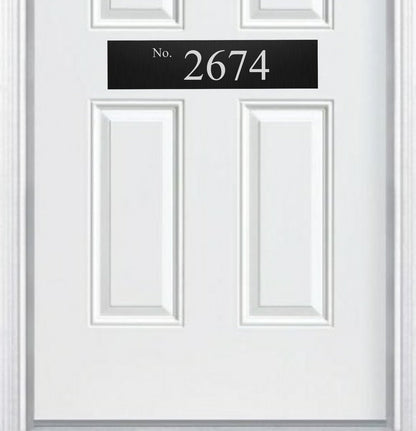 Minimalist Address Door Accent Plate - Custom Engraved Home Number Sign - Multiple Finishes & Sizes
