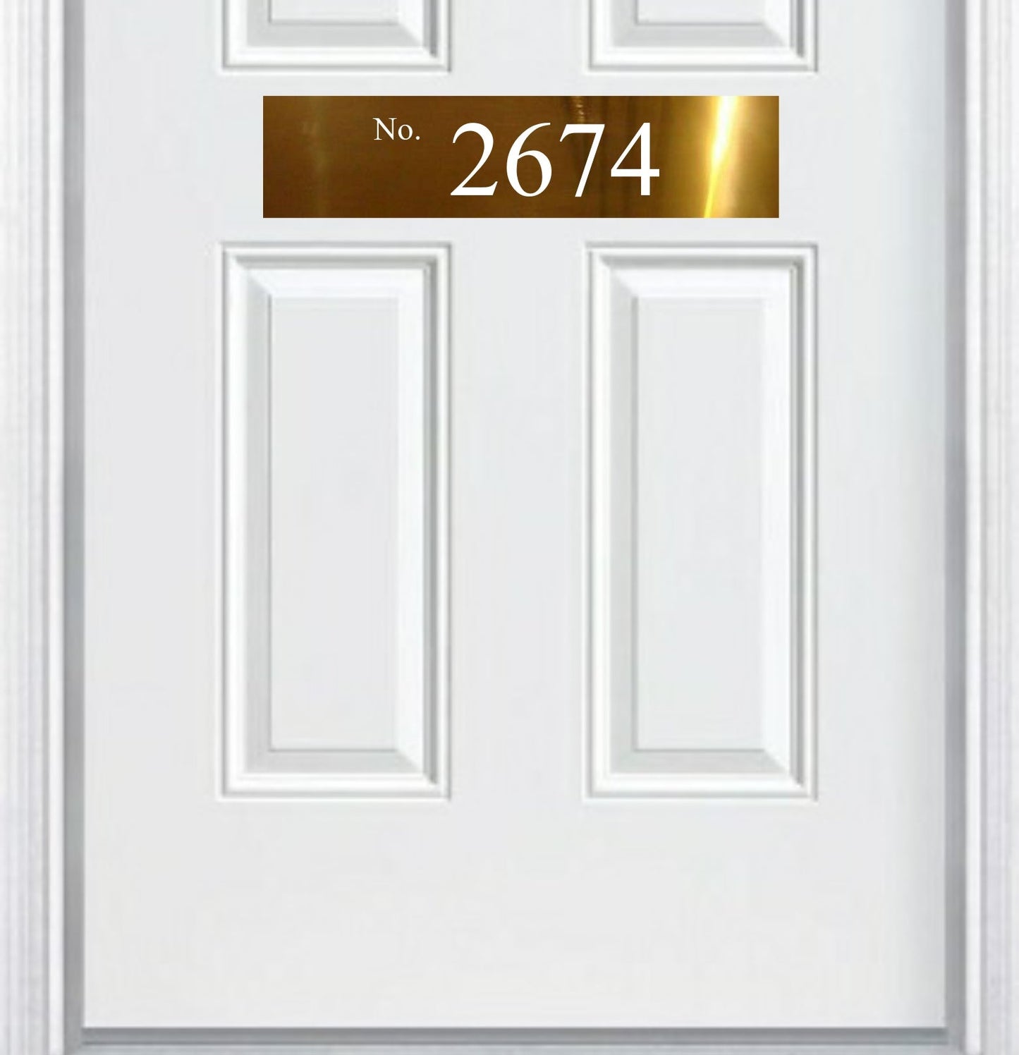 Minimalist Address Door Accent Plate - Custom Engraved Home Number Sign - Multiple Finishes & Sizes