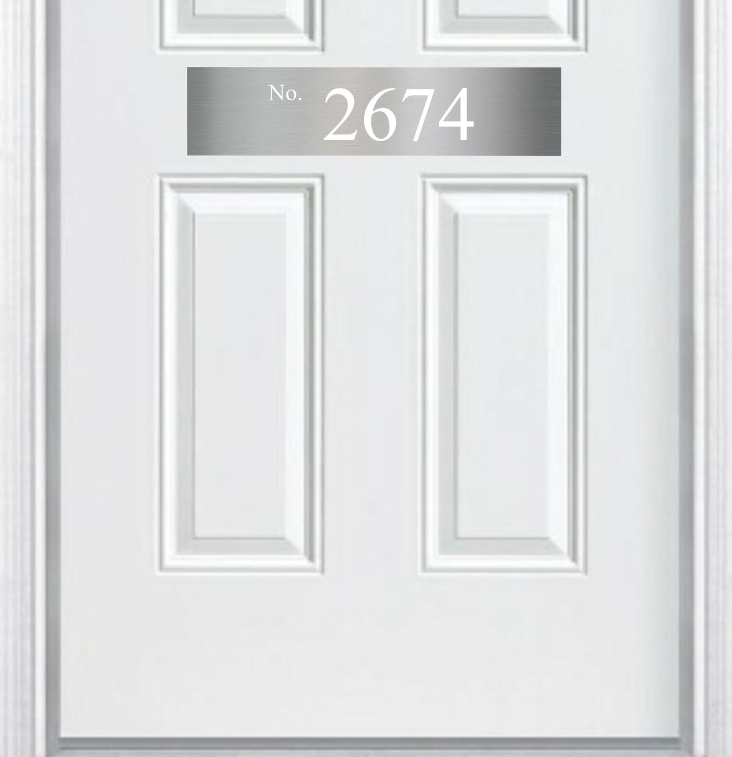 Minimalist Address Door Accent Plate - Custom Engraved Home Number Sign - Multiple Finishes & Sizes