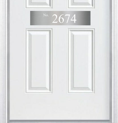Minimalist Address Door Accent Plate - Custom Engraved Home Number Sign - Multiple Finishes & Sizes