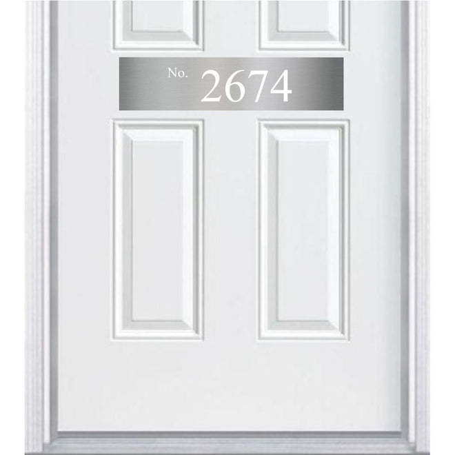 Minimalist Address Door Accent Plate - Custom Engraved Home Number Sign - Multiple Finishes & Sizes