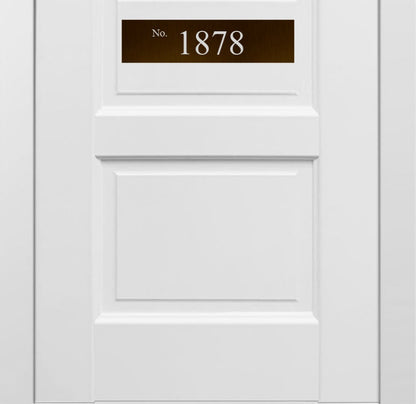 Minimalist Address Door Accent Plate - Custom Engraved Home Number Sign - Multiple Finishes & Sizes