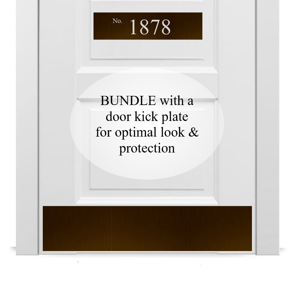 Minimalist Address Door Accent Plate - Custom Engraved Home Number Sign - Multiple Finishes & Sizes