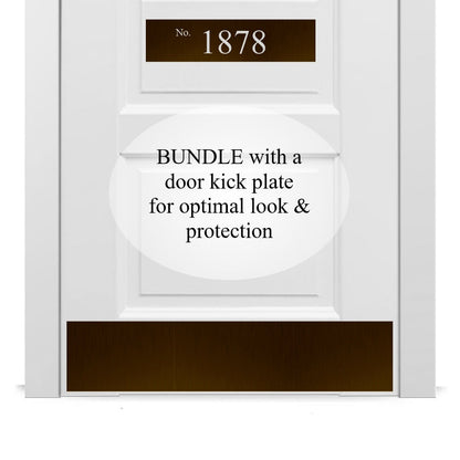 Minimalist Address Door Accent Plate - Custom Engraved Home Number Sign - Multiple Finishes & Sizes