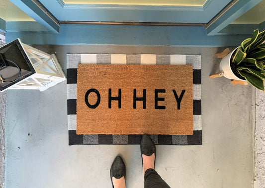Modern OH HEY Doormat