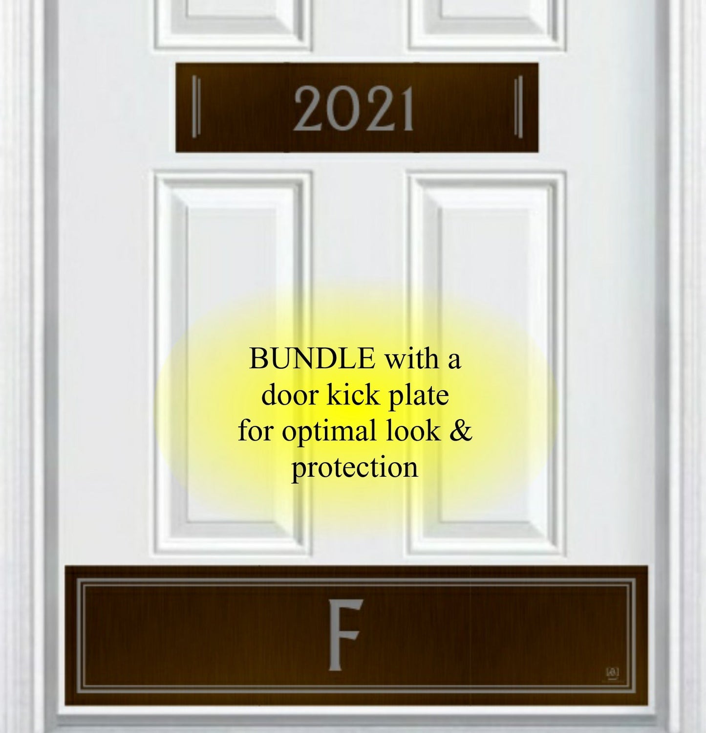 Utilitarian Engraved Address Door Accent Plate - Custom Home Number Sign - Anodized Aluminum