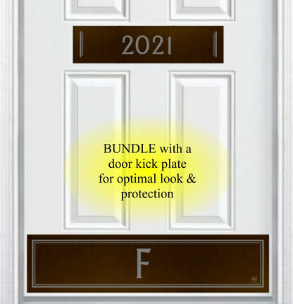 Utilitarian Engraved Address Door Accent Plate - Custom Home Number Sign - Anodized Aluminum