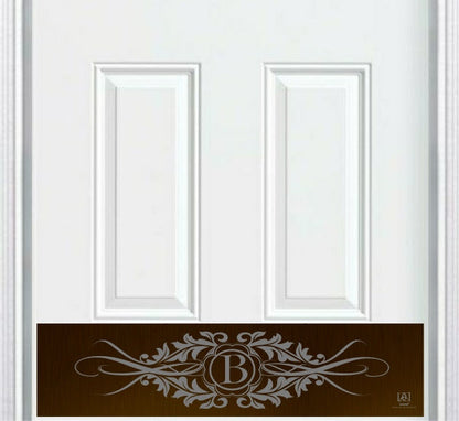 Acanthus Monogram Engraved Door Kick Plate — Personalized Elegant Protection