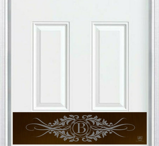Acanthus Monogram Engraved Door Kick Plate — Personalized Elegant Protection