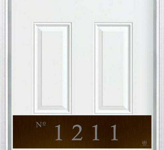 Colonial Home Address Door Kick Plate - Custom Engraved House Numbers