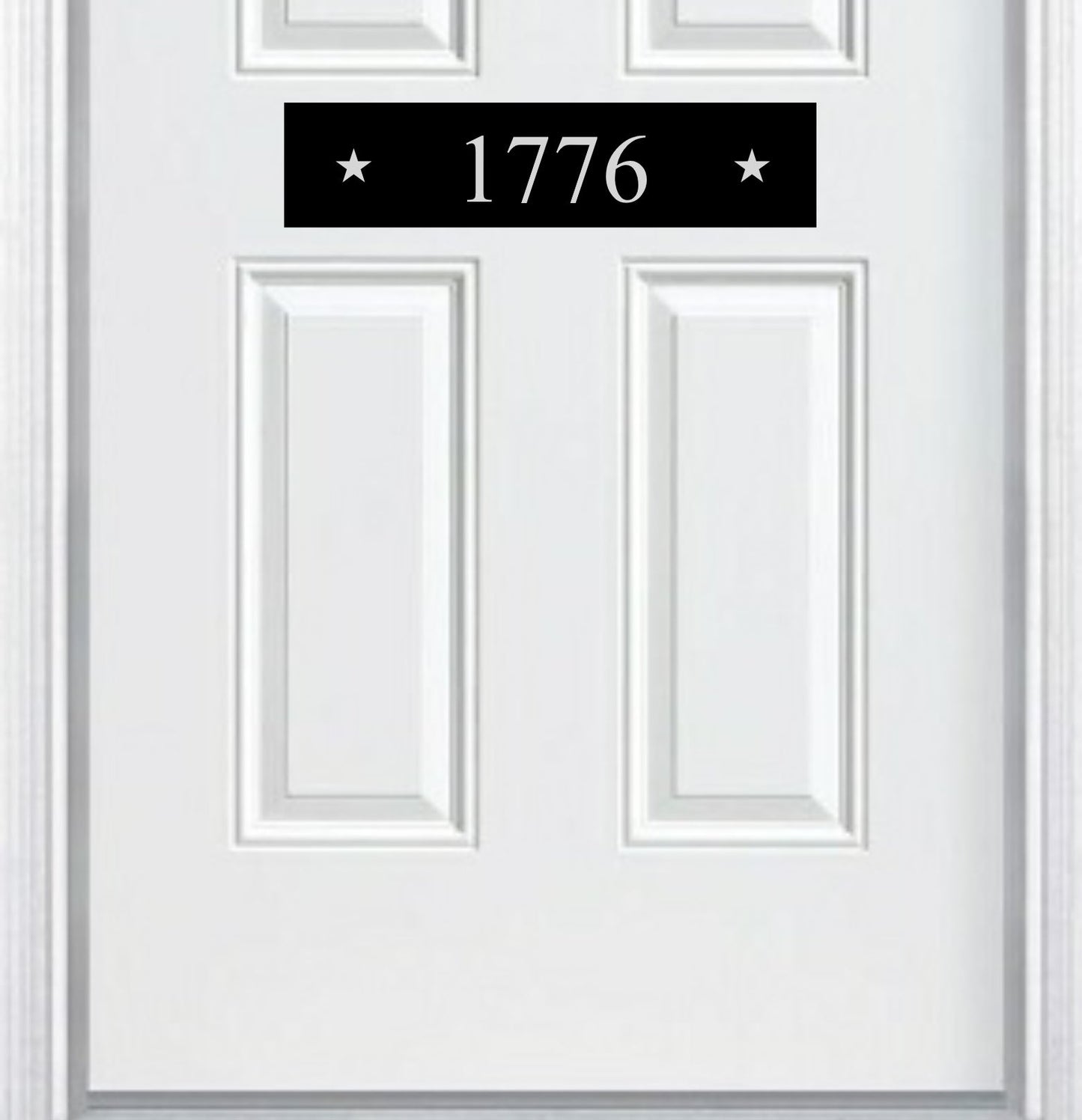 Patriot Star Engraved Address Door Accent Plate - Custom American Home Number Sign - Anodized Aluminum
