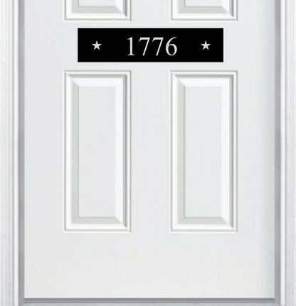 Patriot Star Engraved Address Door Accent Plate - Custom American Home Number Sign - Anodized Aluminum