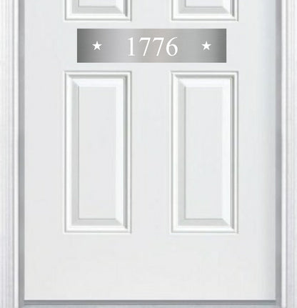 Patriot Star Engraved Address Door Accent Plate - Custom American Home Number Sign - Anodized Aluminum