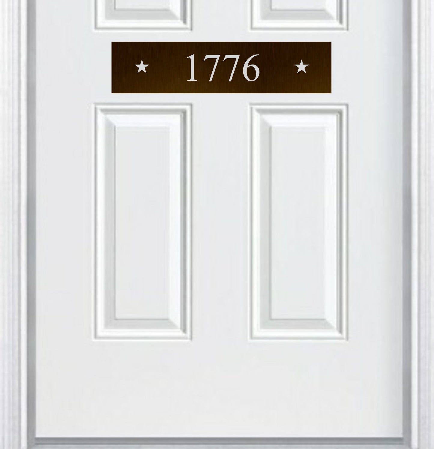 Patriot Star Engraved Address Door Accent Plate - Custom American Home Number Sign - Anodized Aluminum