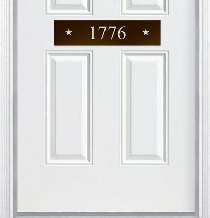 Patriot Star Engraved Address Door Accent Plate - Custom American Home Number Sign - Anodized Aluminum