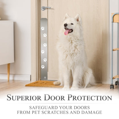 Paw Print Engraved Dog Scratch Protection Plate – Premium Door Guard
