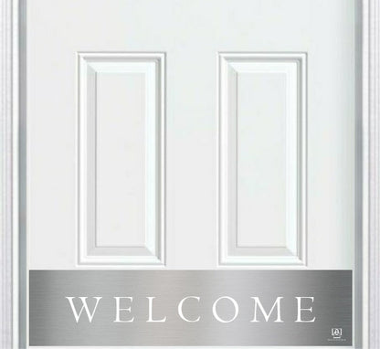 Traditional Welcome Engraved Door Kick Plate - Classic Entrance Protection