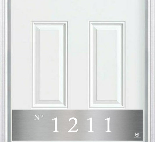 Colonial Home Address Door Kick Plate - Custom Engraved House Numbers